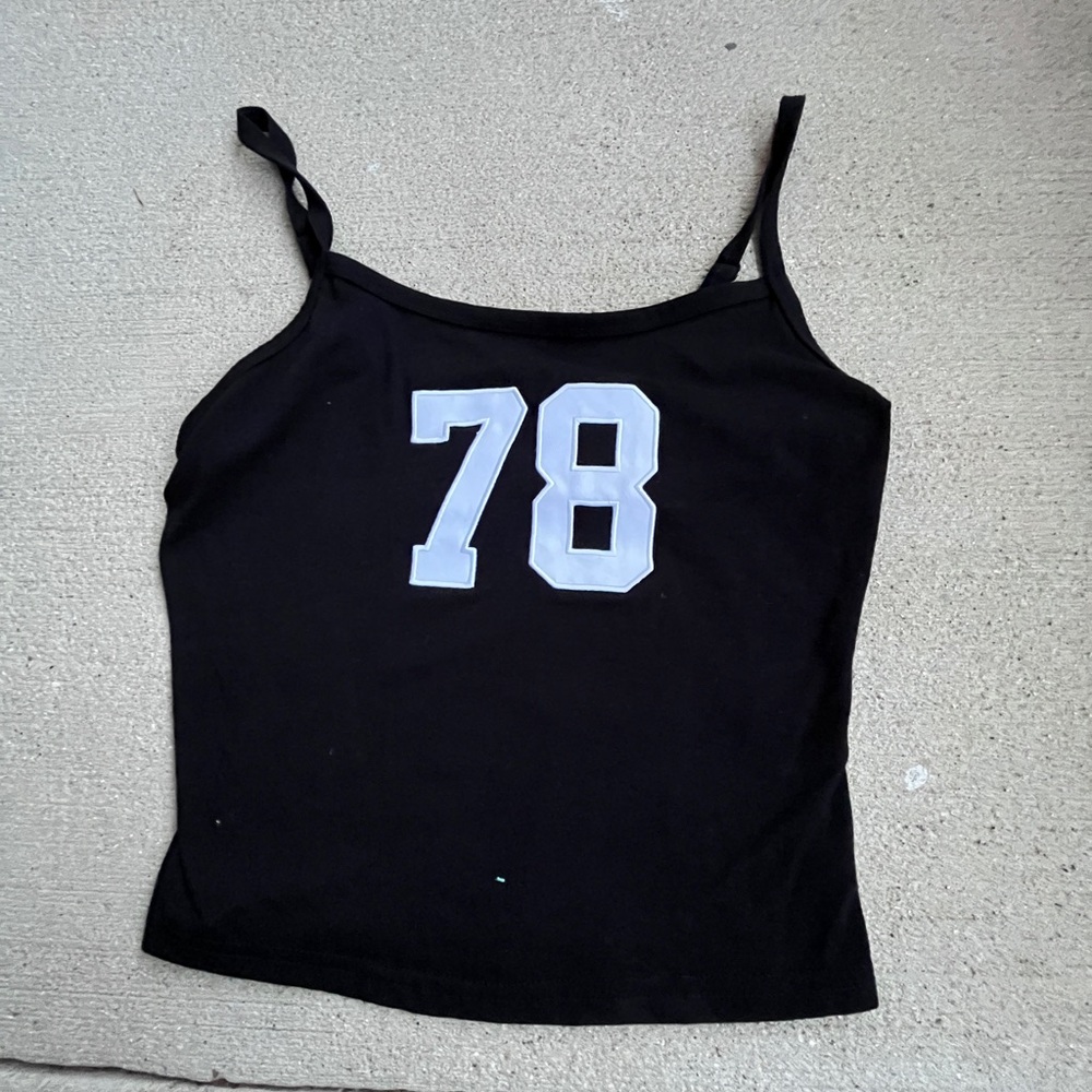 Black Camisole with White Number Design